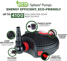 Load image into Gallery viewer, Alpine Corporation Eco-Sphere Pump 4100GPH with 33&#39; Cord