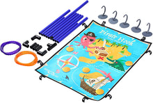 Load image into Gallery viewer, Sport Squad Pirate Hook Ring Toss - Indoor &amp; Outdoor Ring Toss Games for Kids and Adults - Portable Pirates Ring Toss Game - Great for Pirate Themed Birthday Parties - Incl. 3 Purple &amp; 3 Orange Rings
