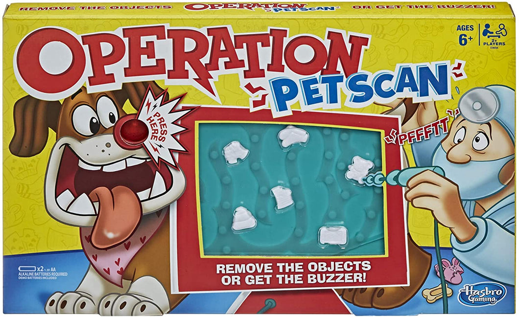 Hasbro Gaming Operation Pet Scan Board Game for 2 or More Players, Kids Ages 6 and Up, with Silly Sounds, Remove The Objects or Get The Buzzer