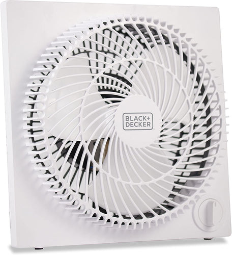 BLACK+DECKER Mini Box Fan – Tabletop Quiet 9 Inch Desk Box Fans Frameless BFB09W White