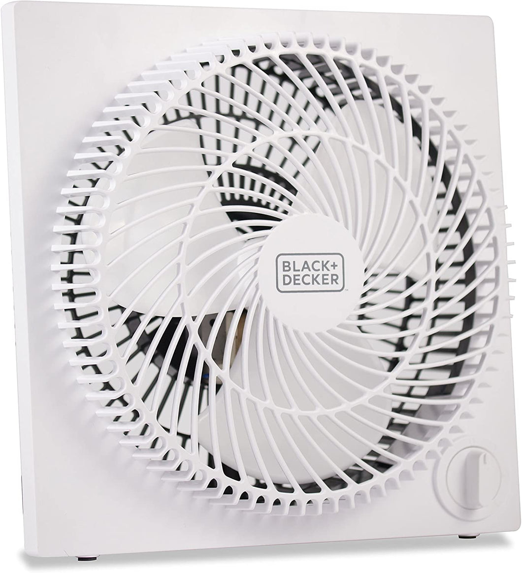BLACK+DECKER Mini Box Fan – Tabletop Quiet 9 Inch Desk Box Fans Frameless BFB09W White