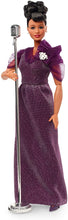 Load image into Gallery viewer, Barbie Inspiring Women Series Ella Fitzgerald Collectible Doll, 12-in, Wearing Purple Gown, with Microphone, Doll Stand and Certificate of Authenticity