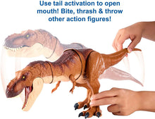 Load image into Gallery viewer, JURASSIC WORLD THRASH 'N THROW TYRANNOSAURUS REX Figure