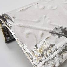 Load image into Gallery viewer, Brewster Home Fashions NuWallpaper Vintage Tin Tile Peel &amp; Stick Wallpaper, White &amp; Off-White