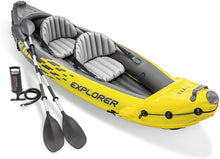 Load image into Gallery viewer, Intex Explorer K2 Kayak, 2-Person Inflatable Kayak Set with Aluminum Oars and High Output Air Pump