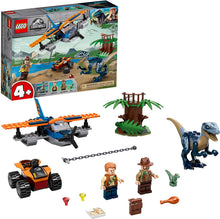 Load image into Gallery viewer, LEGO Jurassic World Velociraptor: Biplane Rescue Mission 75942, Dinosaur Toy for Preschool Kids, Featuring a Buildable Plane Toy, Posable Velociraptor, and Baby Raptor Delta, New 2020 (101 Pieces)