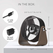 Load image into Gallery viewer, Sharper Image SBS2-SI Medium Personal Fan with Soft Blades, Touch Control, Quiet Operation, 5V Wall Adapter, 6 ft. USB Cable