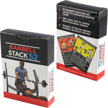 Load image into Gallery viewer, Stack 52 Barbell Exercise Cards. Weight Lifting Playing Card Game. Video Instructions Included. Bodybuilding, Strength Training, and Crossfit Workouts. Home Gym Fitness Program.