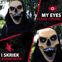 Load image into Gallery viewer, Haunted Hill Farm HHRPR-6FLSA Life-Size Animatronic Reaper, Indoor/Outdoor Halloween Decoration, Multi