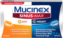 Load image into Gallery viewer, Mucinex Sinus-Max Max Strength Day &amp; Night Caplets 20 ct