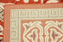 Load image into Gallery viewer, Unique Loom Outdoor Botanical Collection Carved Border Transitional Indoor and Outdoor Flatweave Rust Red   Area Rug (6' 0 x 9' 0)