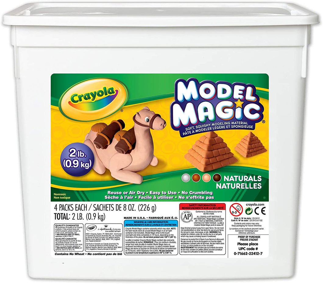 Crayola Model Magic Naturals, Modeling Clay Alternative, 2 lb. Bucket, Gifts for Kids