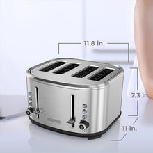 Load image into Gallery viewer, BLACK+DECKER 4-Slice Extra-Wide Slot Toaster, Stainless Steel, TR4300SSD