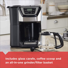 Load image into Gallery viewer, BLACK+DECKER CM5000GD 12-Cup Mill and Brew Coffee Maker, Black/Grey