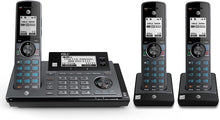 Load image into Gallery viewer, AT&amp;T CLP99387 DECT 6.0 Expandable Cordless Phone with Bluetooth Connect to Cell, Smart Call Blocker and Answering System, Metallic Blue with 3 Handsets