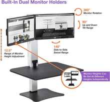 Load image into Gallery viewer, Victor DC400 High Rise Collection 1 Monitor Electric Sit Stand Desk Converter with Easy Tap Technology - Turn Your Desk into a Standing Desk with a Single Push of a Button
