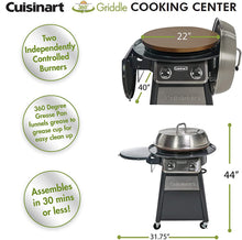 Load image into Gallery viewer, CUISINART CGG-888 Grill Stainless Steel Lid 22-Inch Round Outdoor Flat Top Gas, 360° Griddle Cooking Center