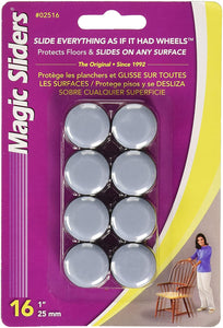 MAGIC SLIDERS 02516 Self-Adhesive 1" Round Sliding Discs 16 Pack