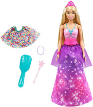 Load image into Gallery viewer, Barbie Dreamtopia 2-in-1 Princess to Mermaid Fashion Transformation Doll (Blonde, 11.5-in) with 3 Looks and Accessories, for 3 to 7 Year Olds