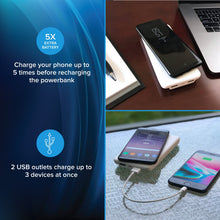 Load image into Gallery viewer, myCharge Wireless Charger Portable Charger Power Bank Dual USB 10W/2.4A/10000mAh Qi Certified for Apple (iPhone XS, XS Max, XR, X, 8, 8 Plus) Android (Samsung Galaxy S8, S8+, Note 8, S7, S7 Edge, S6)