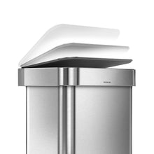 Load image into Gallery viewer, simplehuman 45 Liter / 12 Gallon Stainless Steel Rectangular Kitchen Step Trash Can with Liner Pocket, Brushed Stainless Steel