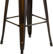 Load image into Gallery viewer, Flash Furniture Stackable Industrial Metal Backless Bar Stool in Distressed Copper