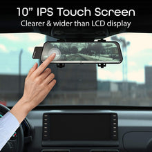 Load image into Gallery viewer, Rexing M1 HD Dual Channel Rear View 10” IPS Touch Screen Mirror Dash Cam 1296p + 720p Wide Angle Dashboard Streaming Media Recorder DVR with Rear Camera, G-Sensor, Loop Recording, Backup Camera