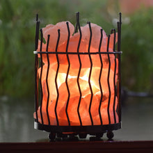 Load image into Gallery viewer, WBM 1301B Himalayan Glow Himalayan Salt lamp Night Light Tall Round Basket Salt lamp,Himalayan Night Light Salt Lamp with ETL Salt lamp Light Bulb/Dimmer Control and Salt Chunks