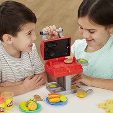 Load image into Gallery viewer, Play-Doh Kitchen Creations Grill 'n Stamp Playset for Kids 3 Years and Up with 6 Non-Toxic Modeling Compound Colors and 7 Barbecue Toy Accessories