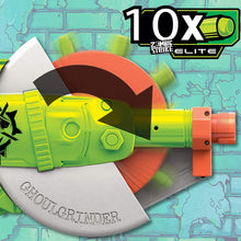 Load image into Gallery viewer, NERF Zombie Strike Ghoulgrinder Blaster -- Rotating 10-Dart Wheel, 10 Official Zombie Strike Elite Darts -- for Kids, Teens, Adults