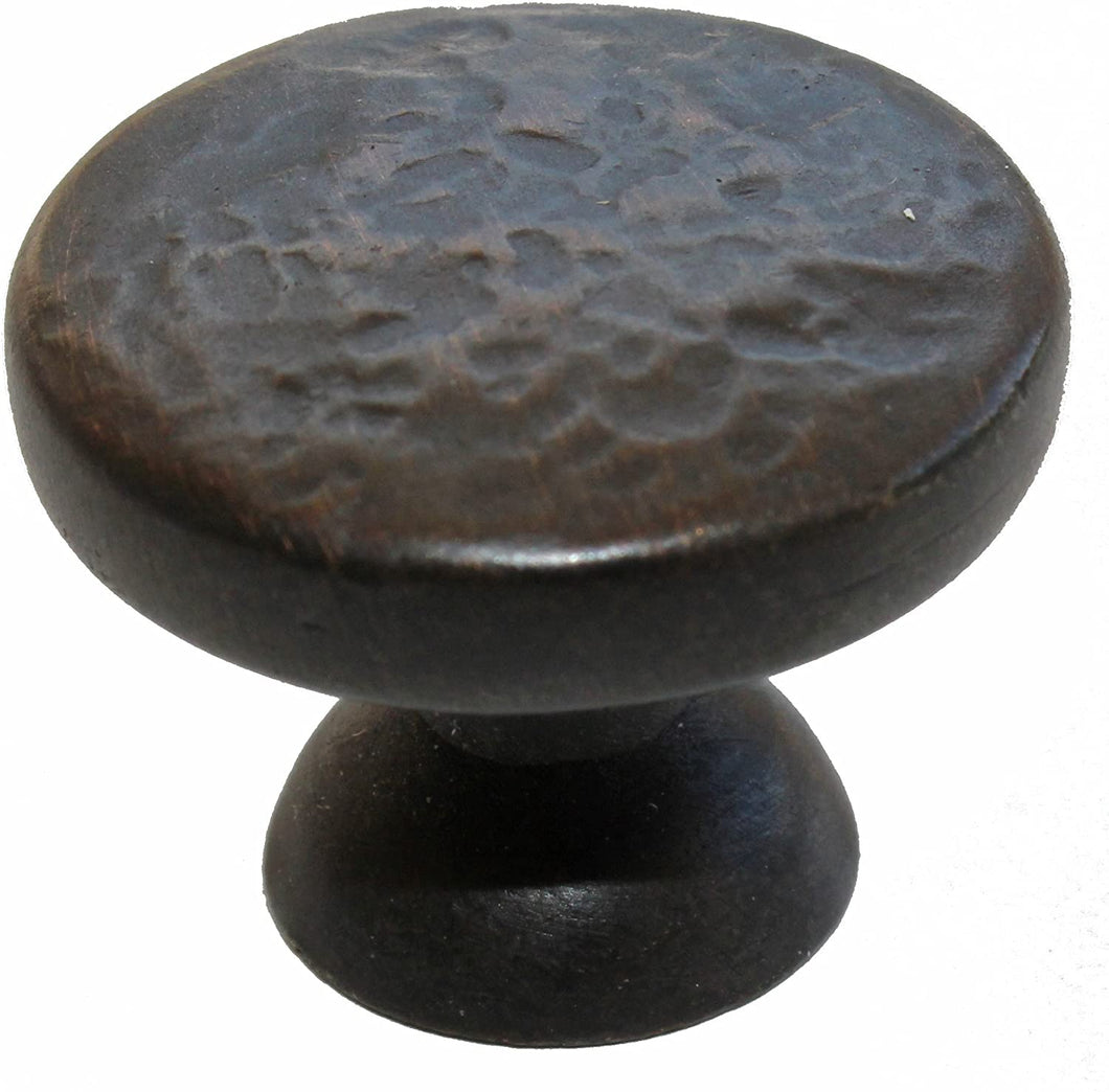 GlideRite Hardware 5080-ORB-10 Round Hammered Cabinet Knobs