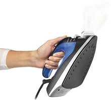 Load image into Gallery viewer, Hamilton Beach Iron 2-in-1 Handheld Iron &amp; Garment Steamer for Clothes with Continuous Steam Nozzle, Nonstick Soleplate, 1200 Watts, Blue/Black (14525)