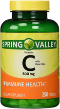 Load image into Gallery viewer, Spring Valley - Vitamin C with Rose Hips 500 mg, Twin Pack, 250 Tablets Each Bottle