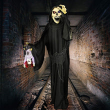 Load image into Gallery viewer, Haunted Hill Farm HHRPR-6FLSA Life-Size Animatronic Reaper, Indoor/Outdoor Halloween Decoration, Multi
