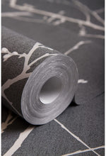 Load image into Gallery viewer, Graham &amp; Brown 33-272 Innocence Charcoal/Silver Wallpaper