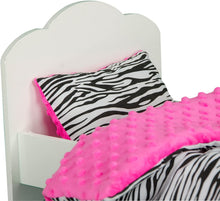 Load image into Gallery viewer, Olivia's Little World - Princess Classic 18" Doll Single Bed + Bedding (Polka Dots) | Wooden 18 inch Doll Furniture