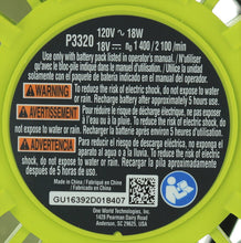 Load image into Gallery viewer, Ryobi P3320 18 Volt Hybrid One+ Battery or AC Powered Adjustable Indoor / Outdoor Shop Fan (Battery and Extension Cord Not Included / Fan Only)