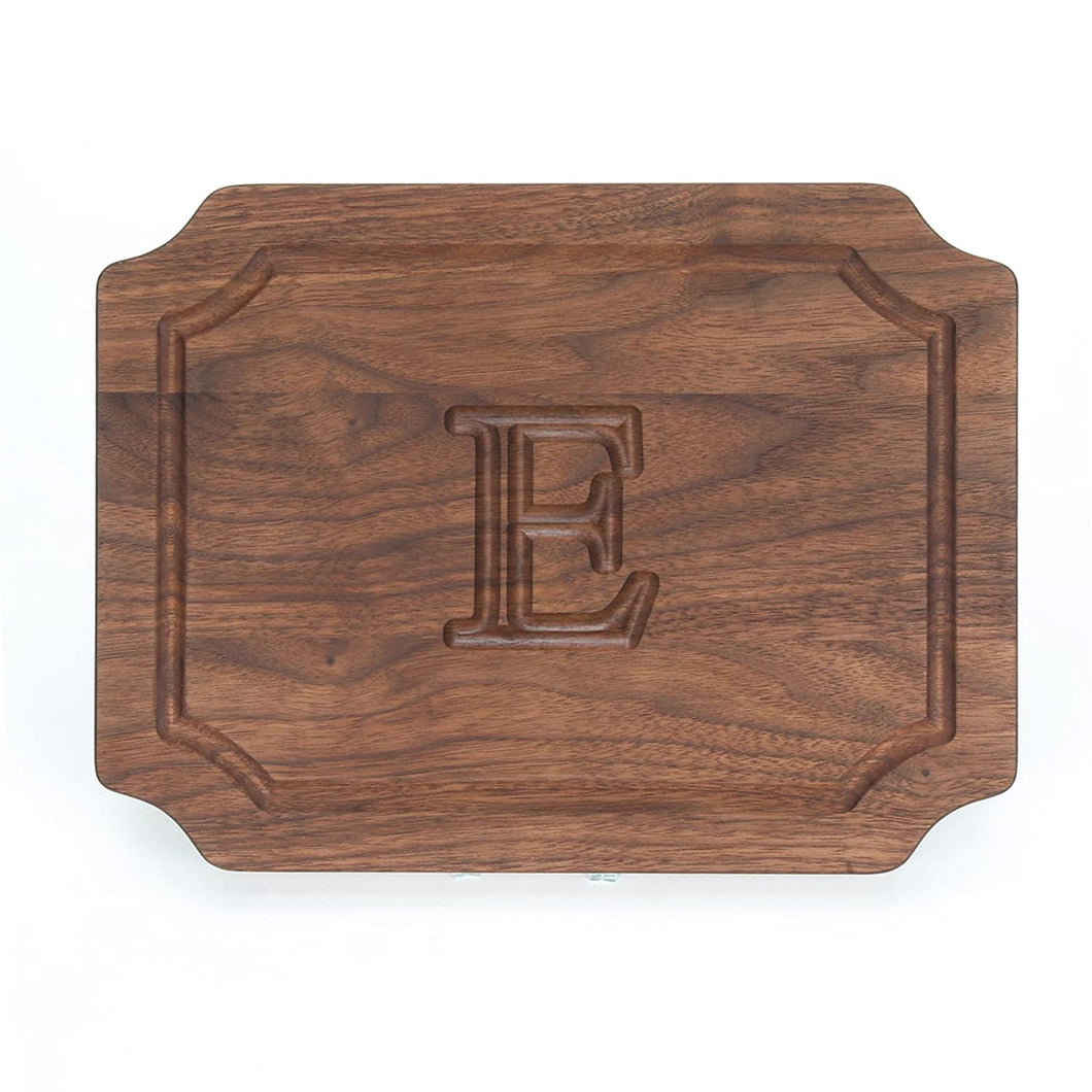 BigWood Boards W300-E Cutting Board, Monogrammed Wedding Gift Cutting Board, Small Cheese Board, Walnut Wood Serving Tray,