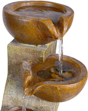 Load image into Gallery viewer, Alpine Corporation WCT726 Tiering Pots Fountain, 17 Inch Tall, Brown