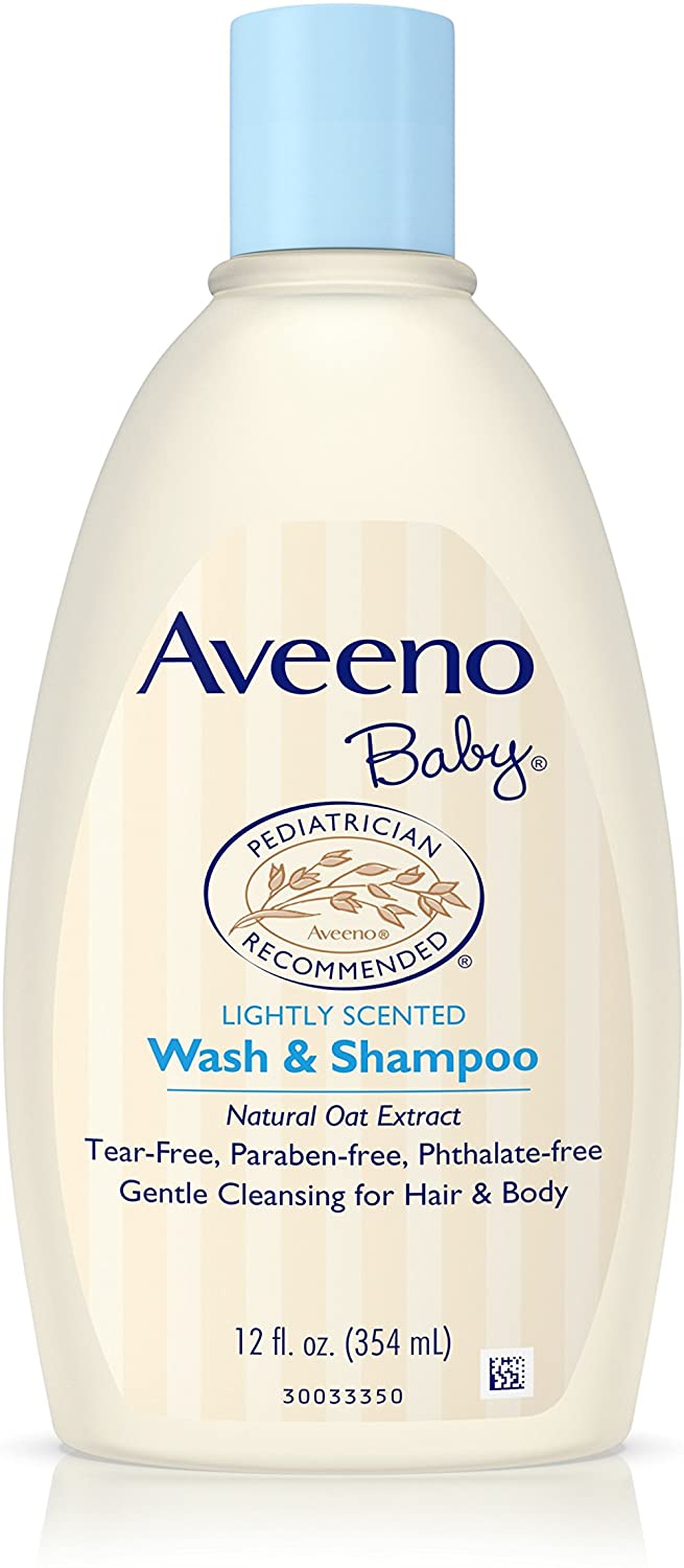 AVEENO Baby Wash & Shampoo, Lightly Scented 12 oz (7 Pack)