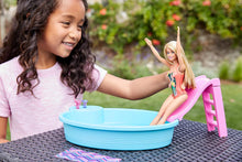 Load image into Gallery viewer, Barbie Doll, 11.5-Inch Blonde, and Pool Playset with Slide and Accessories