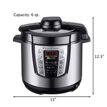 Load image into Gallery viewer, Multi-Cooker 4-in-1 Pressure Cooker, Slow Cooker, Rice Cooker, Steamer with 10 programmed settings and start delay timer – 6 Quart by Classic Cuisine