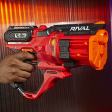 Load image into Gallery viewer, Nerf Rival Roundhouse XX-1500 Red Blaster -- Clear Rotating Chamber Loads Rounds into Barrel -- 5 Integrated Magazines, 15 Nerf Rival Rounds