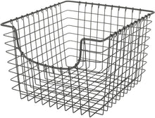 Load image into Gallery viewer, Scoop Wire Basket, Vintage-Inspired Steel Storage Solution for Kitchen, Pantry, Closet, Bathroom, Medium, Cool Gray