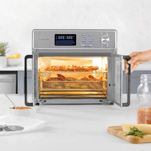Load image into Gallery viewer, Kalorik 26 QT Digital Maxx Air Fryer Oven with 9 Accessories, Roaster, Broiler, Rotisserie, Dehydrator, Oven, Toaster, Pizza Oven and Warmer. Includes Cookbook. Sears up to 500⁰F. Extra Large Capacity, All in One Appliance. Stainless Steel. AFO 46045 SS