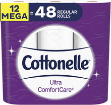 Load image into Gallery viewer, Cottonelle Ultra ComfortCare Soft Toilet Paper, Bath Tissue, 12 Mega Rolls (12 Mega Rolls = 48 Regular Rolls)