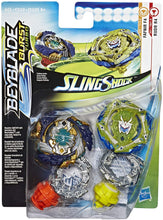 Load image into Gallery viewer, BEYBLADE Burst Turbo Slingshock Dual Pack Fafnir F4 and Rudr R4 -- 1 Left-Spin, 1 Right-Spin Battling Tops, Age 8+