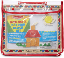 Load image into Gallery viewer, Melissa &amp; Doug Magnetic Pattern Blocks Set (Developmental Toys, Sturdy Wooden Play Board, Carrying Case, 120 Pieces, Great Gift for Girls and Boys - Best for 3, 4, 5, and 6 Year Olds)