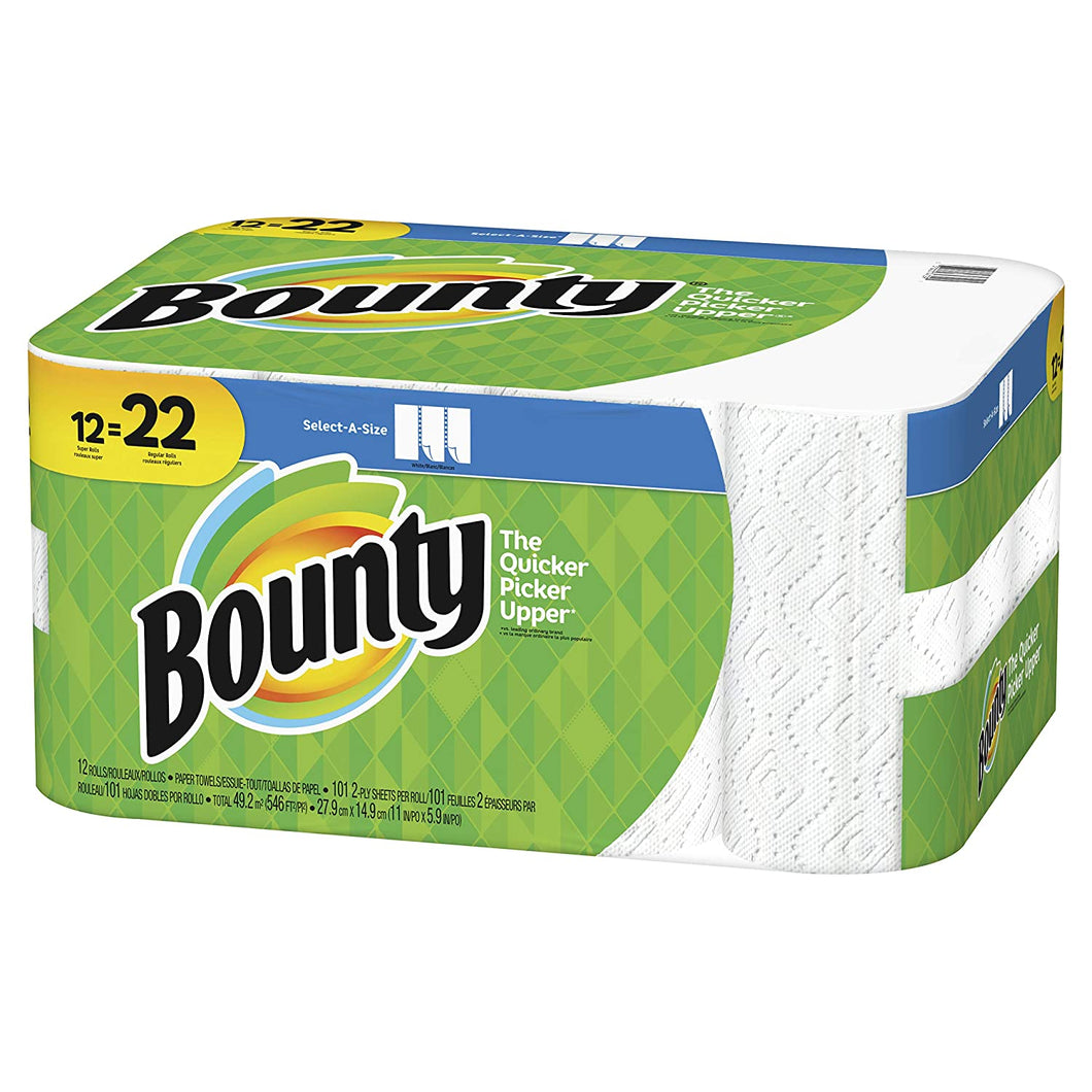 Bounty Select-A-Size Paper Towels, White, 12 ct
