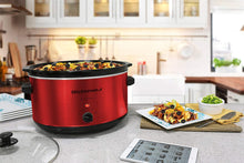 Load image into Gallery viewer, Elite Platinum Elite Gourmet MST-900RXT Electric Ceramic XL Jumbo Slow Cooker Adjustable Temp, Entrees, Sauces, Stews &amp; Dips, Dishwasher Safe Glass Lid &amp; Crock, 8.5 Quart, Red